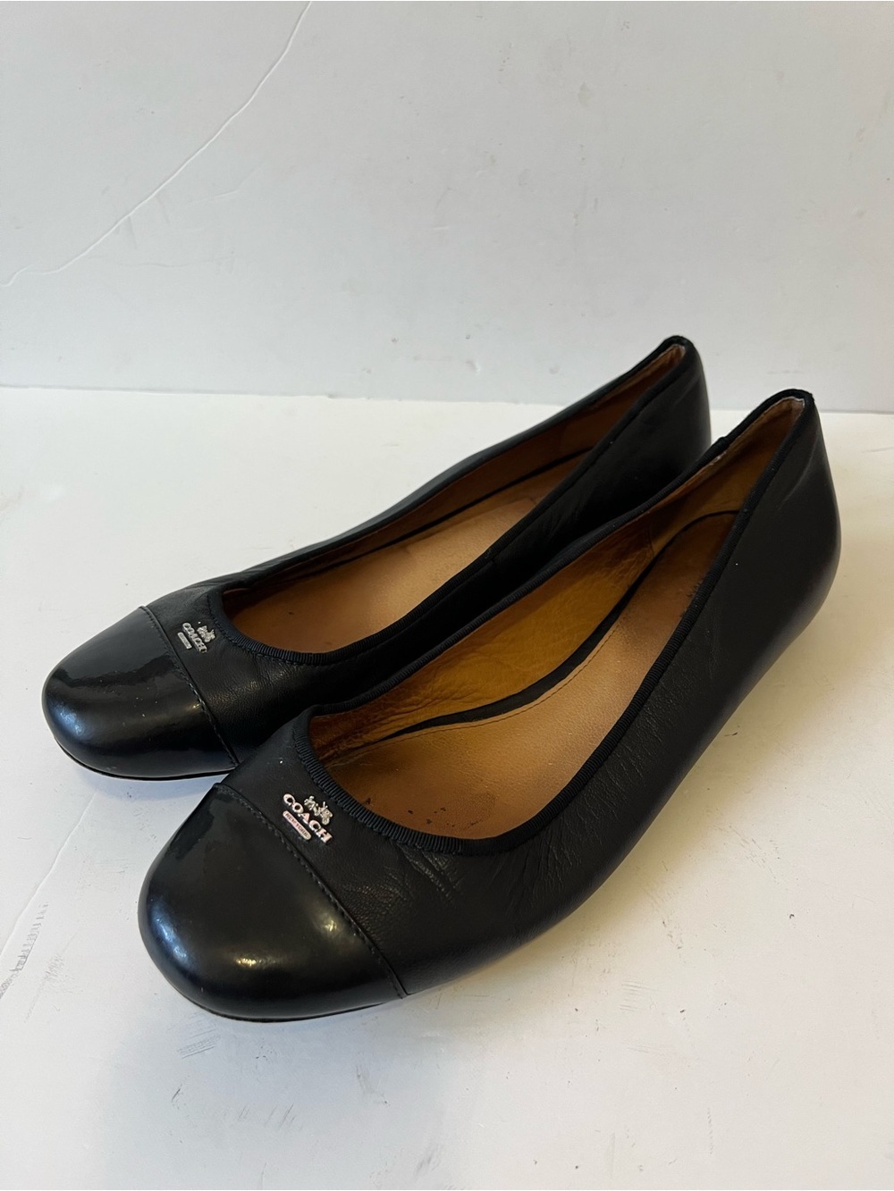 Coach Black Leather Ballet Flats Size 10 - Picture 10 of 10